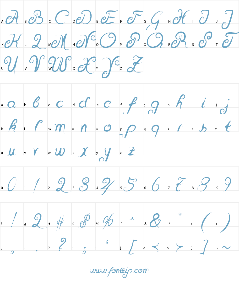 Delicious Curls Bold Font Character